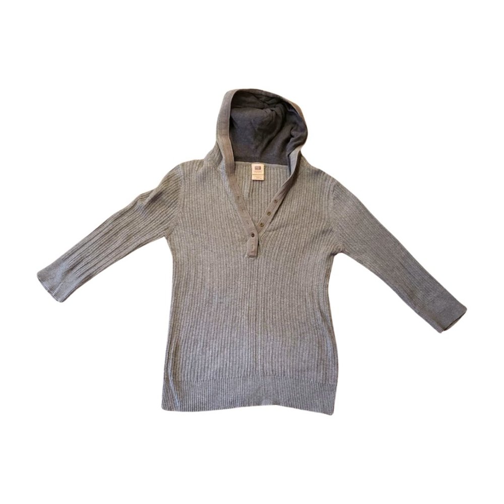 Faded Glory Gray Ribbed V-Neck Hoodie - Size L - Picture 13 of 13